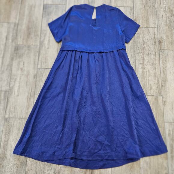 Anthropologie Maeve Jimena Dress Size M Sapphire Blue‎ Oversized Midi Boho - Picture 6 of 11